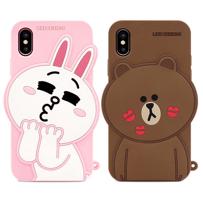 GARMMA Line Friends Silicone Back Cover Case for Apple iPhone