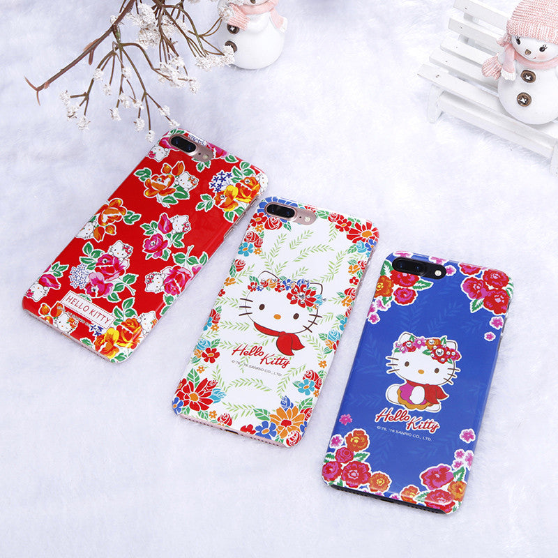 Hello Kitty Florid Bling Crystal Rhinestone Diamonds PC Case for Apple iPhone 8 Plus/87 Plus/7