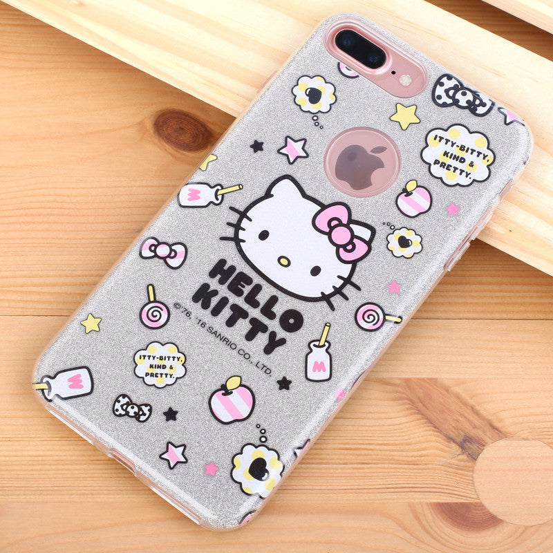 X-Doria Hello Kitty Twinkle Glitter Slim TPU Frame Sparkle PC Cover Case for Apple iPhone