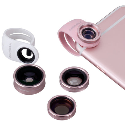MOMAX X-Lens Macro + Wide-angle + Fisheye + CPL + Telephoto Clip-on Camera Lens Kit
