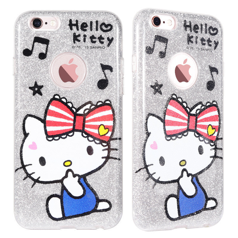 X-Doria Hello Kitty Twinkle Glitter Slim TPU Frame Sparkle PC Cover Case for Apple iPhone