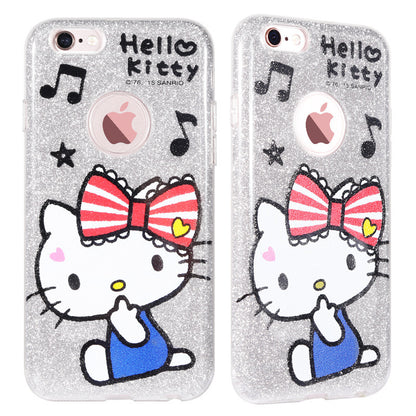 X-Doria Hello Kitty Twinkle Glitter Slim TPU Frame Sparkle PC Cover Case for Apple iPhone