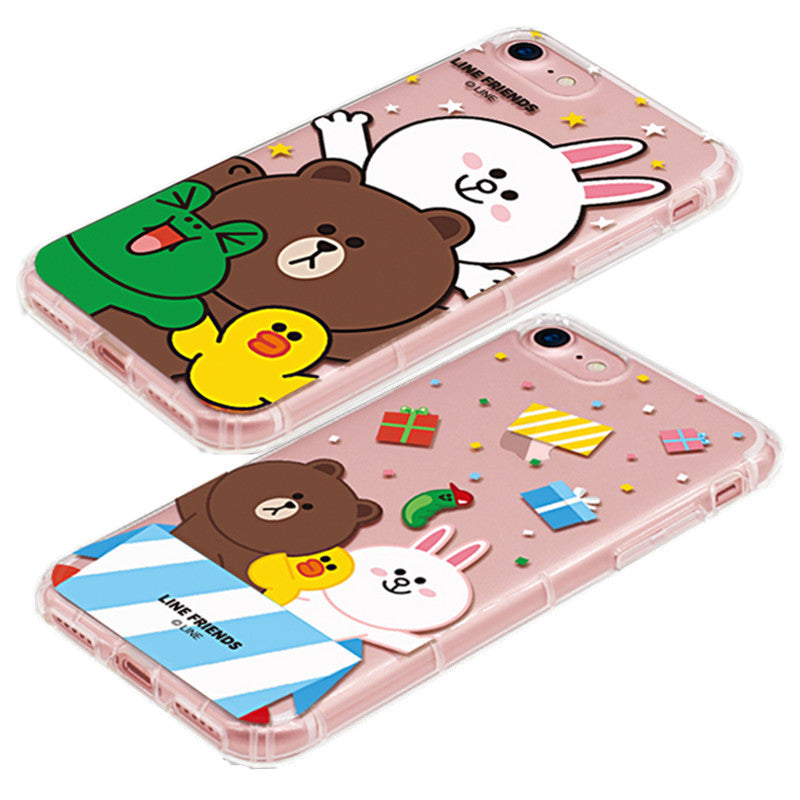 GARMMA Line Friends Air Cushion Transparent TPU Soft Case for Apple iPhone