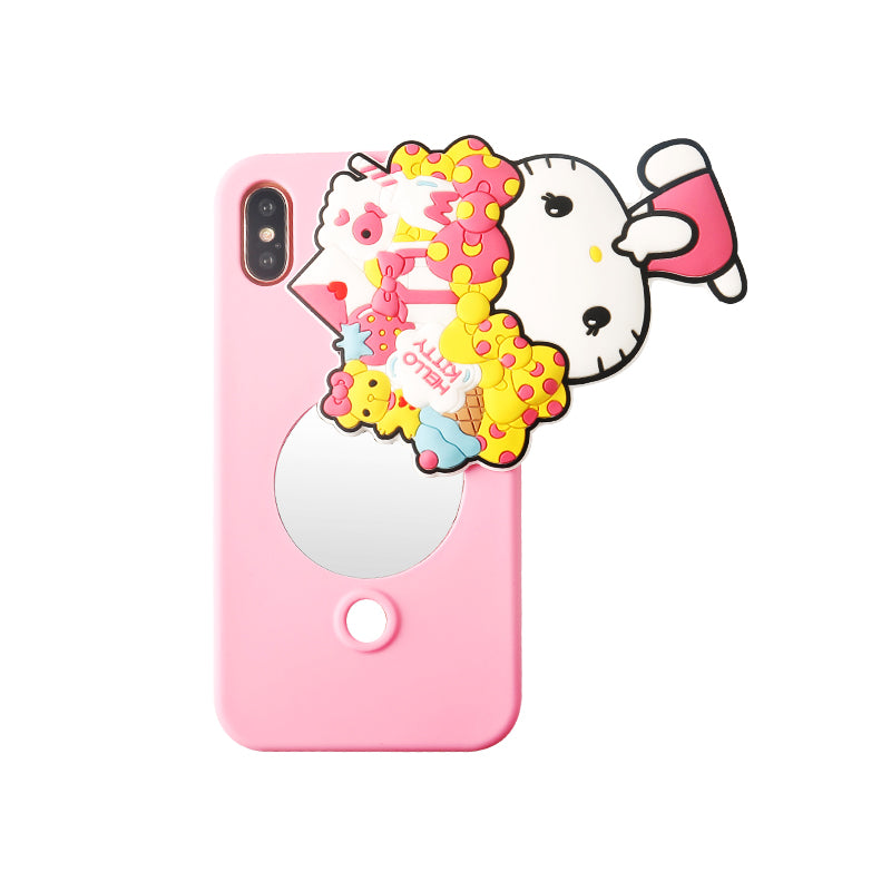 X-Doria Pudding Hello Kitty & My Melody Mirror Shockproof Silicone Case Cover for Apple iPhone XS/X