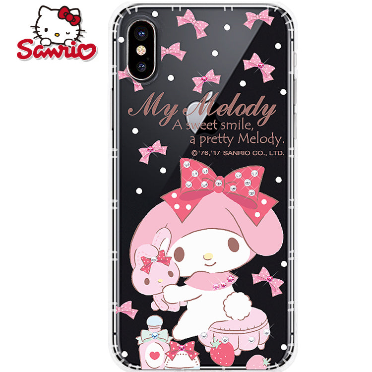 GARMMA Hello Kitty & My Melody & Little Twin Stars Swarovski Crystal Air Cushion Soft Back Case Cover