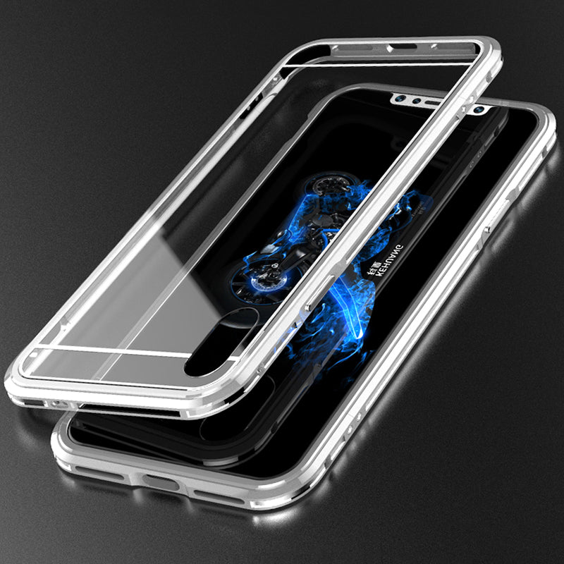 iy Bicolor Aurora Aluminum Metal Bumper Scratch Resistant Transparent PC Case Cover