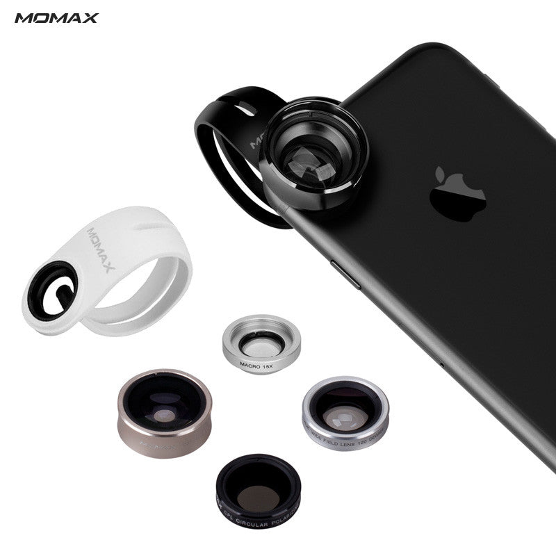 MOMAX X-Lens Macro + Wide-angle + Fisheye + CPL + Telephoto Clip-on Camera Lens Kit