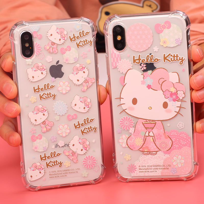 Hello Kitty Kimono Transparent Soft Back Cover Case for Apple iPhone XS/8 Plus/7 Plus/7