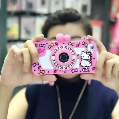 Hello Kitty Camera Bluetooth Self Timer 3D Silicone Shockproof Case Cover with Carrying Strap