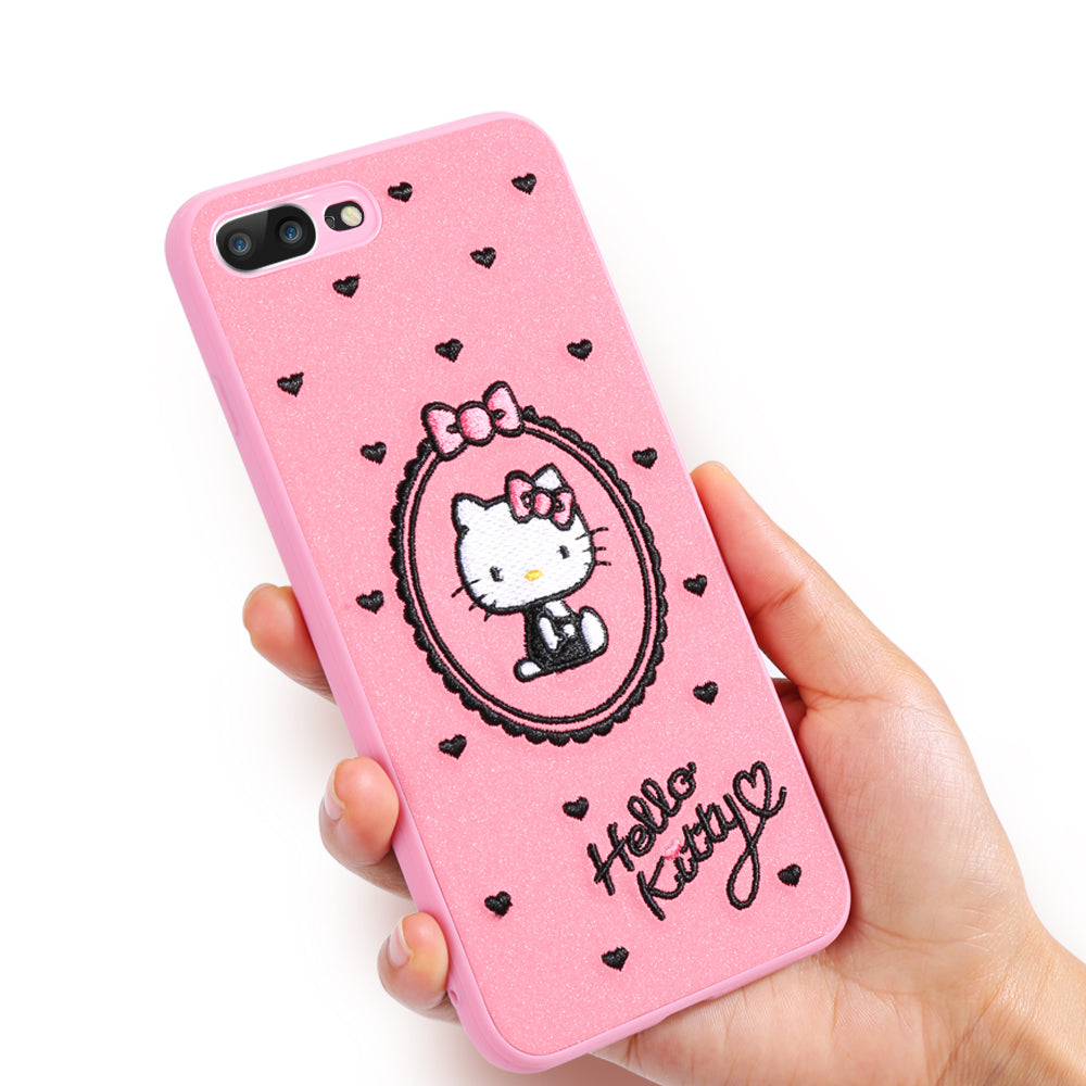 X-Doria Charm Hello Kitty 3D Embroidery Leather Case Cover for Apple iPhone XS/X/8 Plus/7 Plus/7