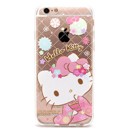 Hello Kitty Kimono Transparent Soft Back Cover Case for Apple iPhone XS/8 Plus/7 Plus/7