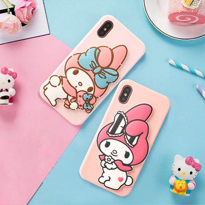 X-Doria Pudding Hello Kitty & My Melody Mirror Shockproof Silicone Case Cover for Apple iPhone XS/X