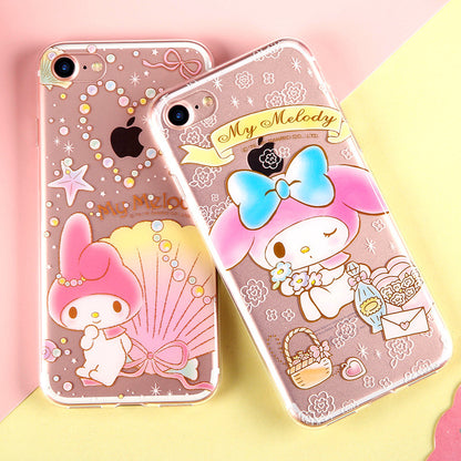 GARMMA Hello Kitty & My Melody & Little Twin Stars Transparent Soft TPU Case Cover