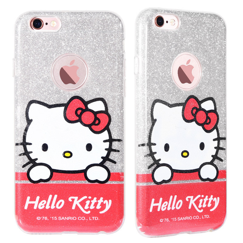 X-Doria Hello Kitty Twinkle Glitter Slim TPU Frame Sparkle PC Cover Case for Apple iPhone