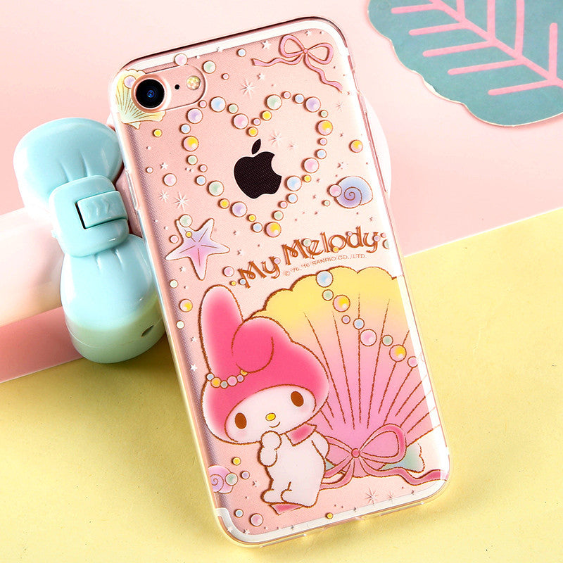 GARMMA Hello Kitty & My Melody & Little Twin Stars Transparent Soft TPU Case Cover