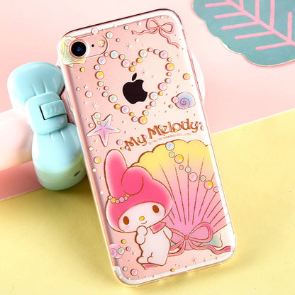 GARMMA Hello Kitty & My Melody & Little Twin Stars Transparent Soft TPU Case Cover