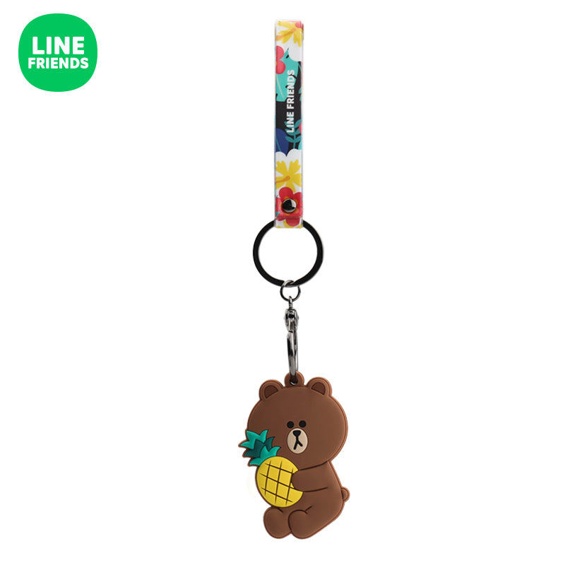 Line Friends Keychain Ring Cute Doll Pendant Anti-lost Strap Silicone Lanyard