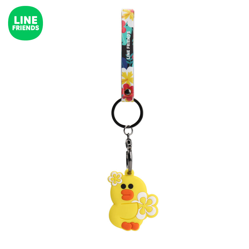 Line Friends Keychain Ring Cute Doll Pendant Anti-lost Strap Silicone Lanyard