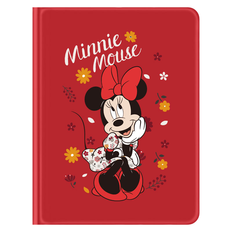 UKA Disney Mickey & Friends Auto Sleep Folio Stand Leather Case with Pencil Holder for Apple iPad