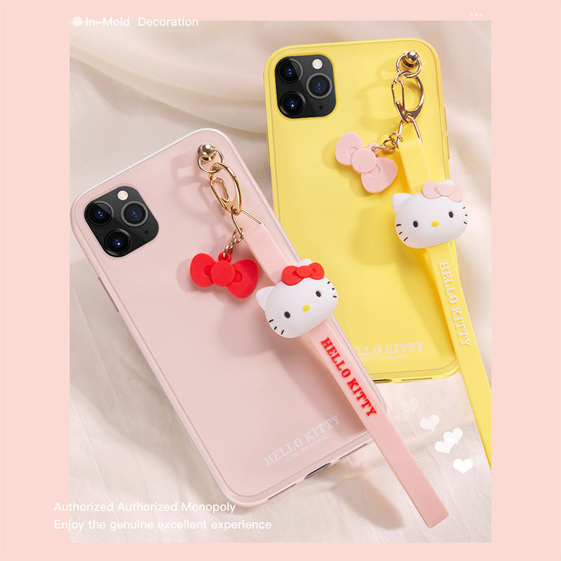 UKA Hello Kitty Liquid Silicone Case Cover with 3D Wrist Strap Lanyard