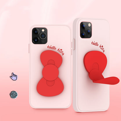 UKA Hello Kitty Liquid Silicone Case Cover with Bowknot Kickstand