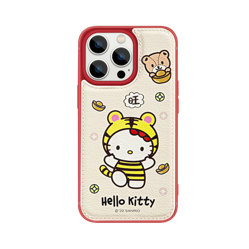 UKA Hello Kitty Tiger CNY Premium Leather Back Case Cover