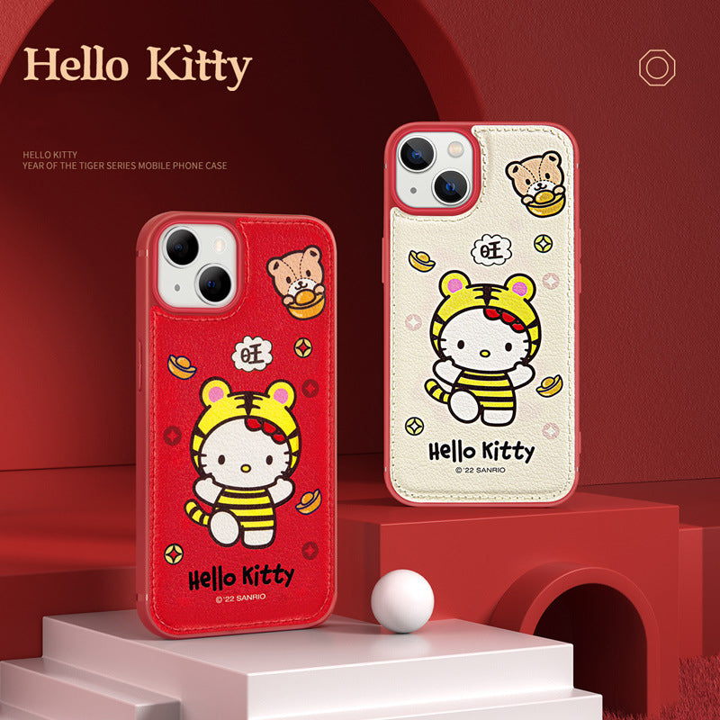 UKA Hello Kitty Tiger CNY Premium Leather Back Case Cover