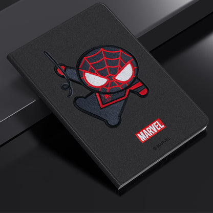 UKA Marvel Avengers 3D Embroidery Auto Sleep Folio Stand Leather Case Cover for Apple iPad