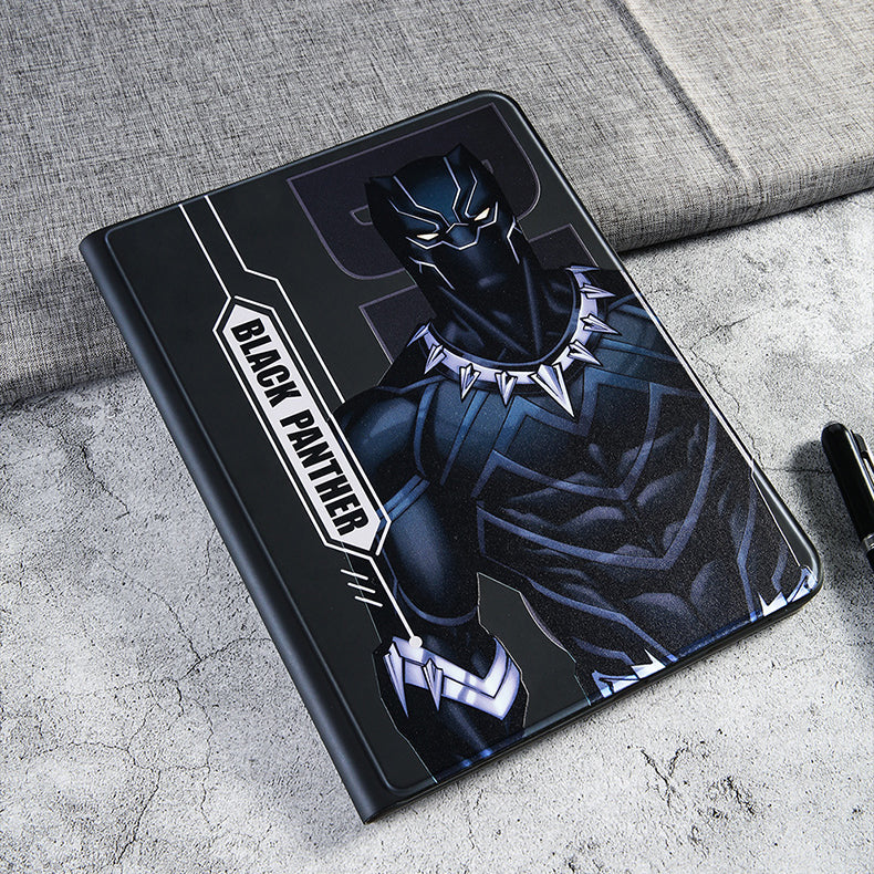 UKA Marvel Avengers Auto Sleep Folio Stand Leather Case with Pen Tray for Apple iPad