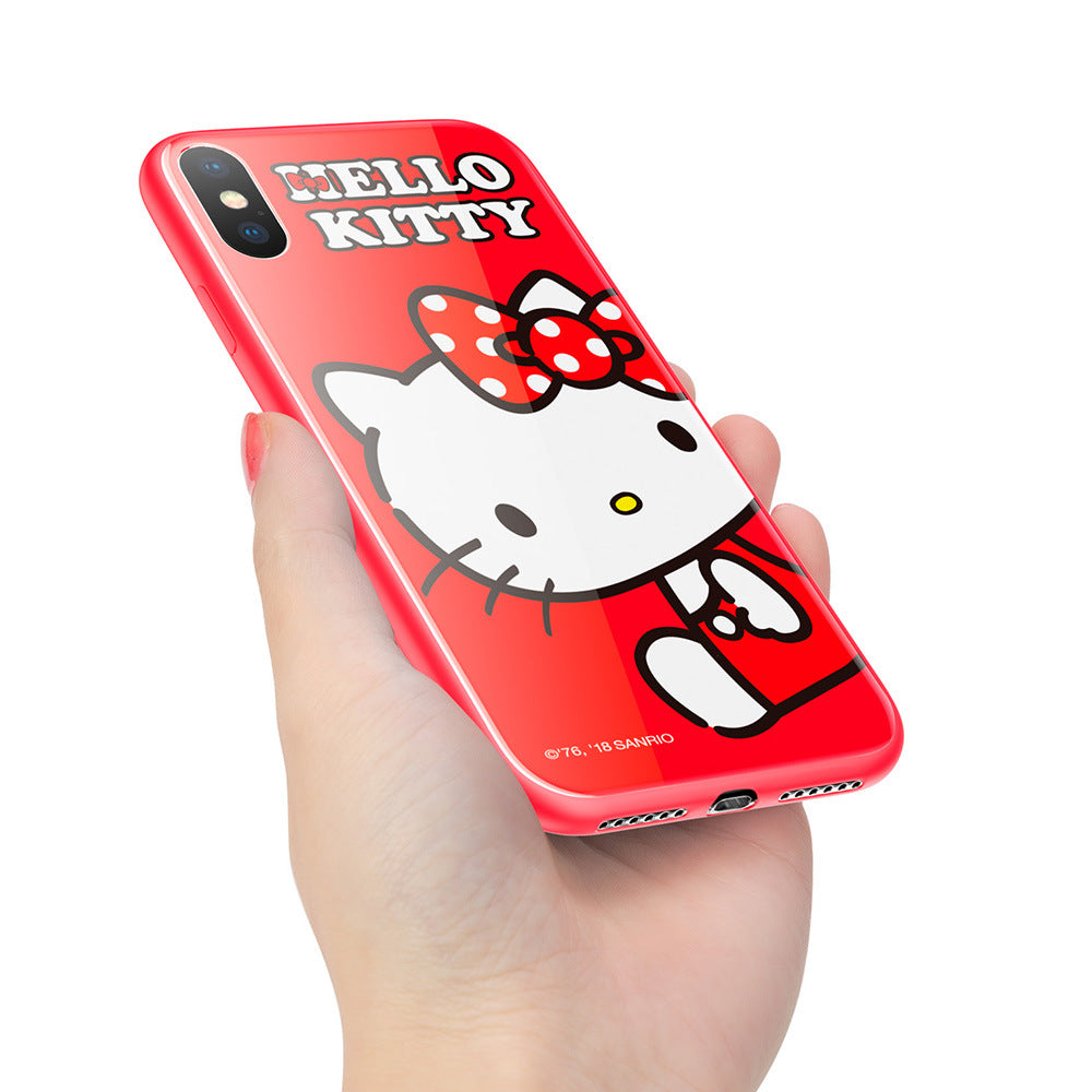 UKA Hello Kitty Tempered Glass Back Case for Apple iPhone