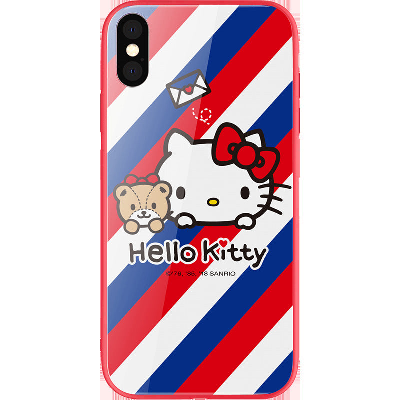 UKA Hello Kitty Tempered Glass Back Case for Apple iPhone