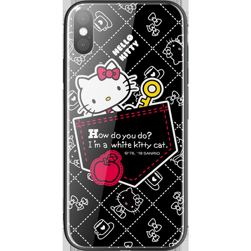 UKA Hello Kitty Tempered Glass Back Case for Apple iPhone