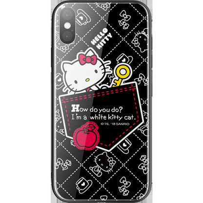 UKA Hello Kitty Tempered Glass Back Case for Apple iPhone