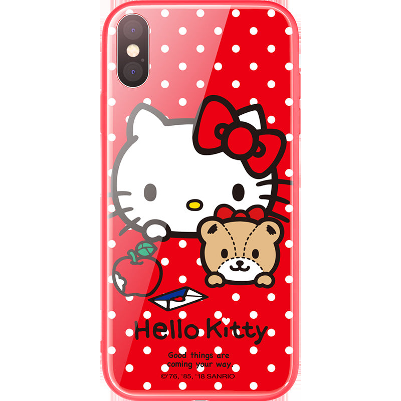 UKA Hello Kitty Tempered Glass Back Case for Apple iPhone