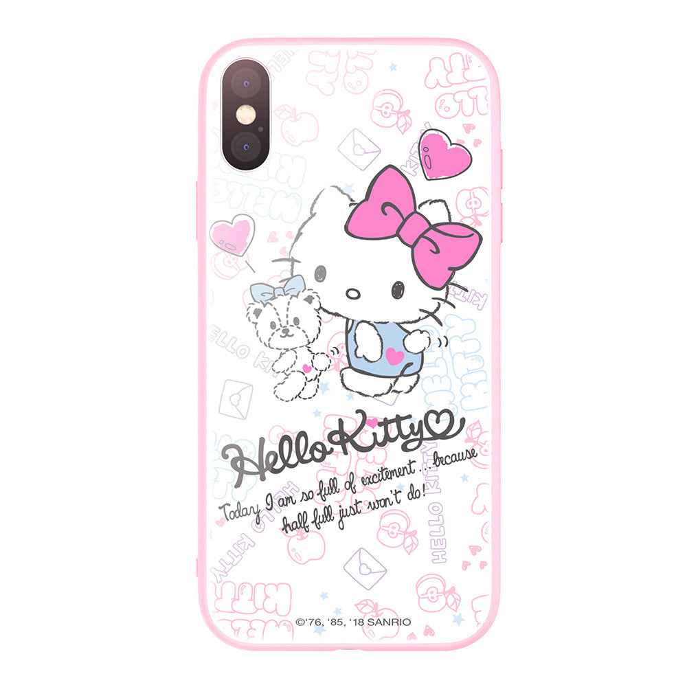 UKA Hello Kitty Tempered Glass Back Case for Apple iPhone