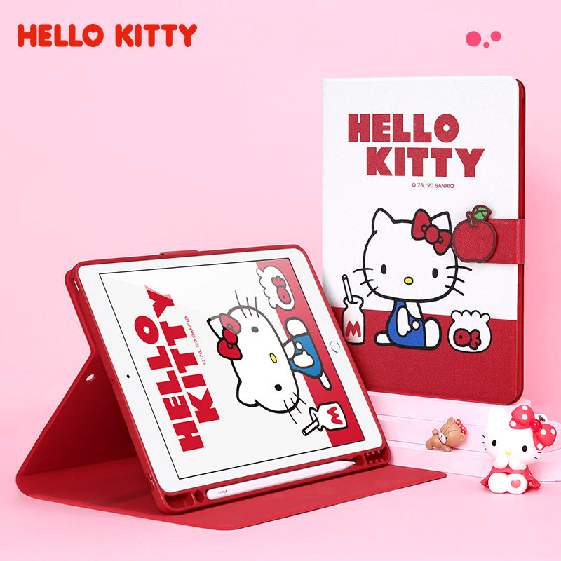 UKA Sanrio Characters Auto Sleep Folio Stand Leather Case with Pen Tray for Apple iPad