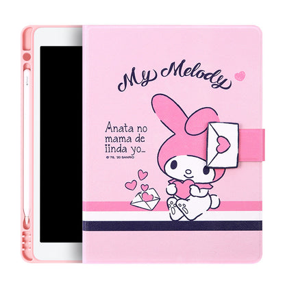 UKA Sanrio Characters Auto Sleep Folio Stand Leather Case with Pen Tray for Apple iPad