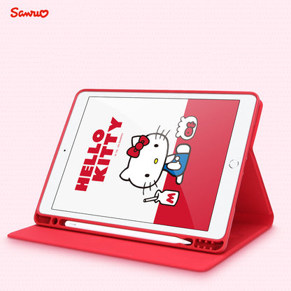 UKA Sanrio Characters Auto Sleep Folio Stand Leather Case with Pen Tray for Apple iPad