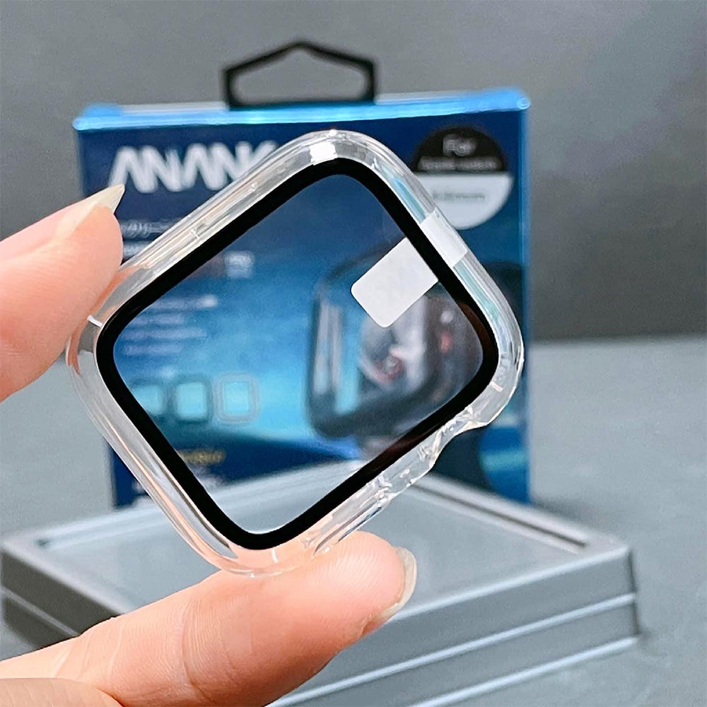 ANANK PC Bumper + Tempered Glass Screen Protector Guard for Apple Watch