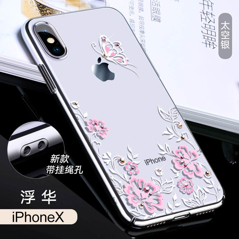 KINGXBAR Swarovski Crystal Clear Hard PC Case Cover for Apple iPhone XS/X