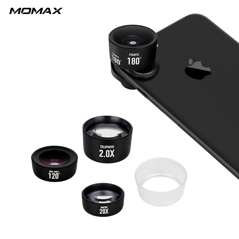 MOMAX X-Lens Macro + Wide-angle + Fisheye + CPL + Telephoto Clip-on Camera Lens Kit