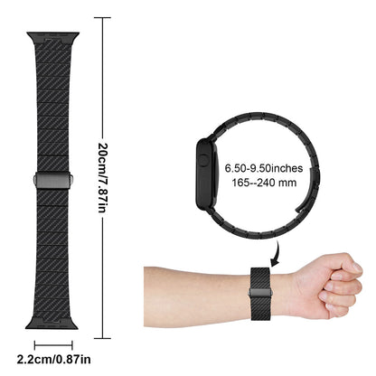 Oatsbasf Adjustable Lightweight Carbon Fiber Watch Band Replacement Strap for Apple Watch