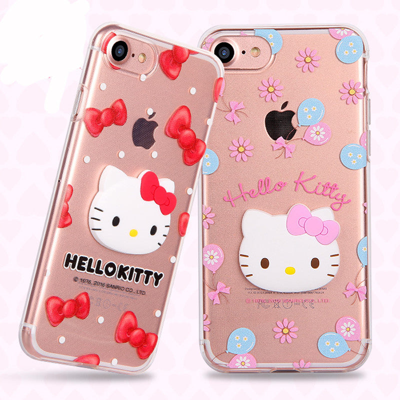 GARMMA Hello Kitty 3D TPU Soft Back Cover Case for Apple iPhone 8/7