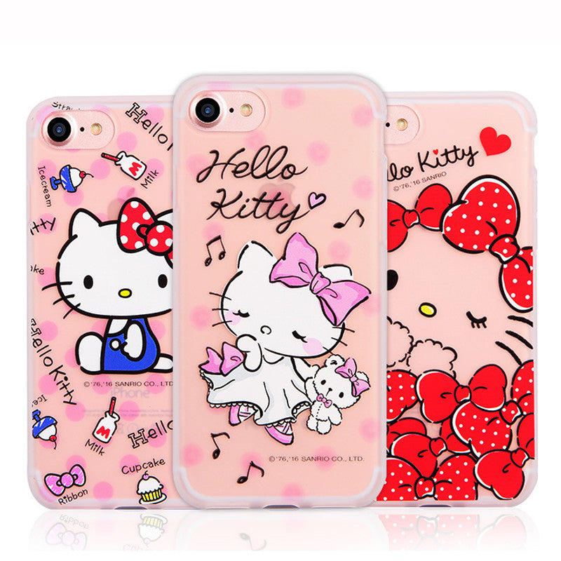 GARMMA Hello Kitty Matte Translucent TPU Soft Back Cover Case for Apple iPhone