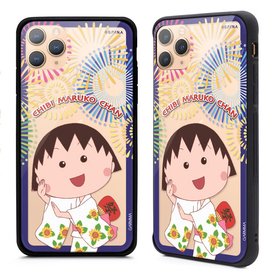 GARMMA Chibi Maruko-chan Tempered Glass Back Case Cover for Apple iPhone 11 series