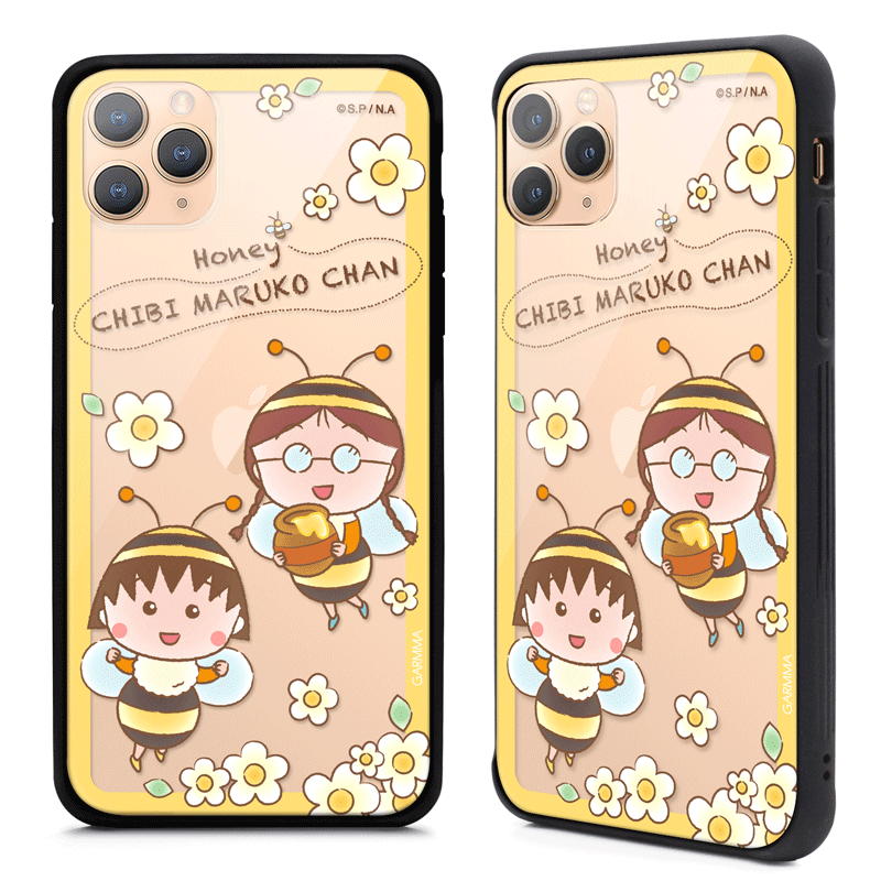 GARMMA Chibi Maruko-chan Tempered Glass Back Case Cover for Apple iPhone 11 series