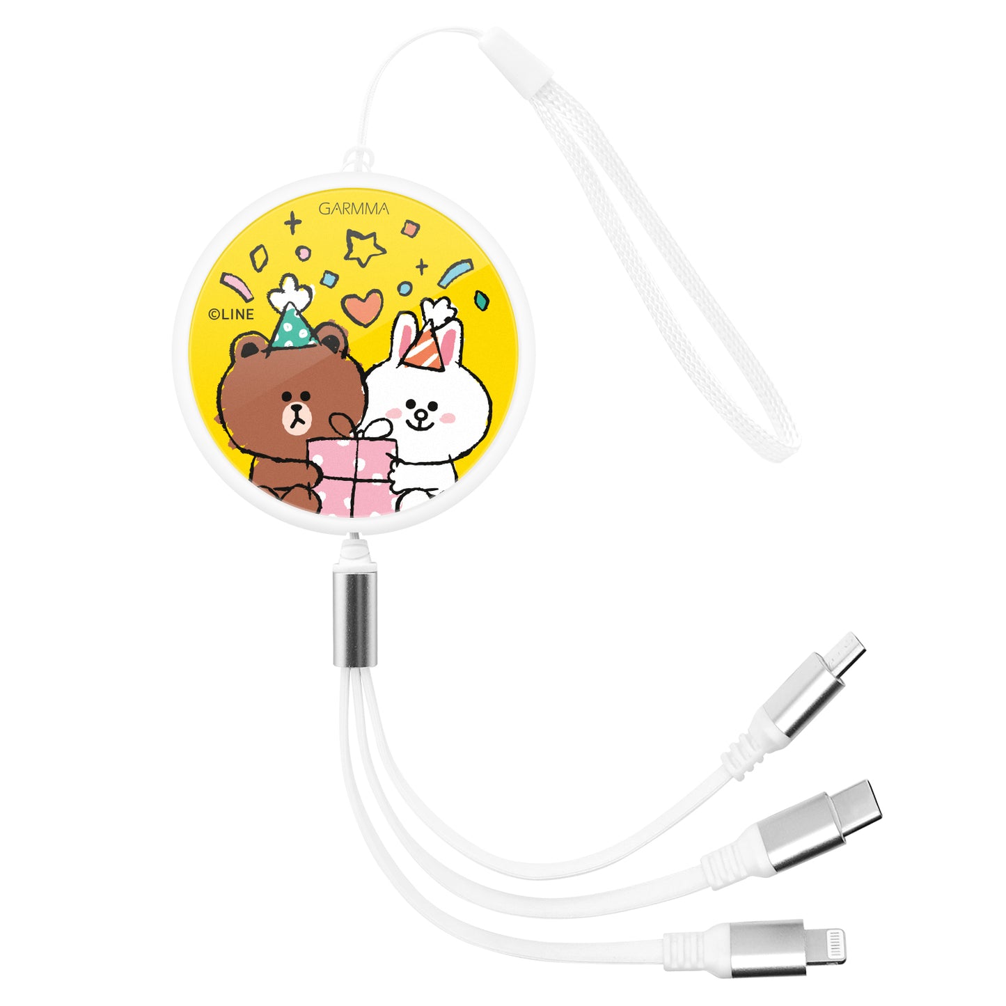 GARMMA Line Friends 3-in-1 Lightning+Type-C+Micro USB Cable