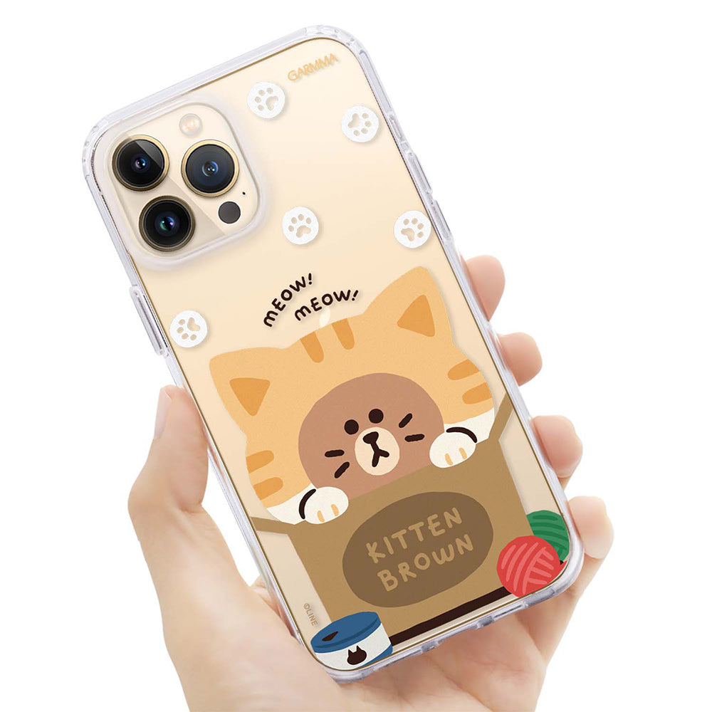 GARMMA Line Friends Kitten Brown Air Cushion TPU+PC Back Case Cover