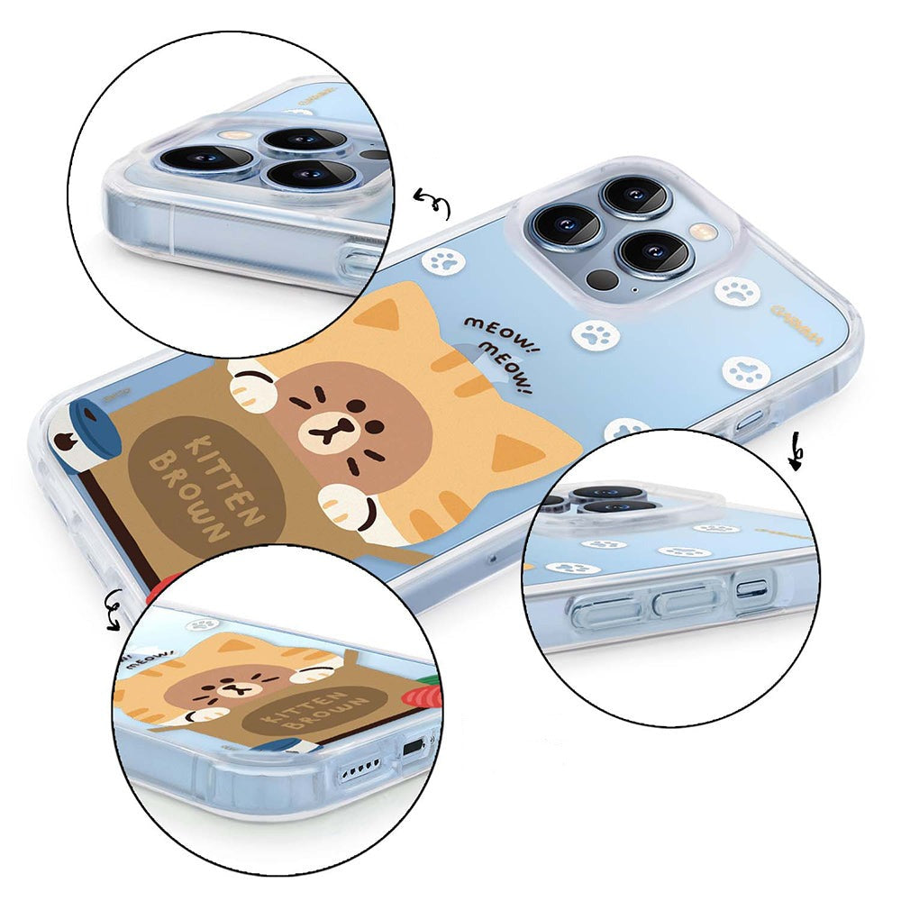 GARMMA Line Friends Kitten Brown Air Cushion TPU+PC Back Case Cover