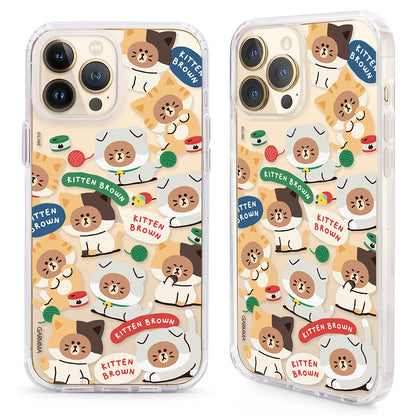 GARMMA Line Friends Kitten Brown Air Cushion TPU+PC Back Case Cover